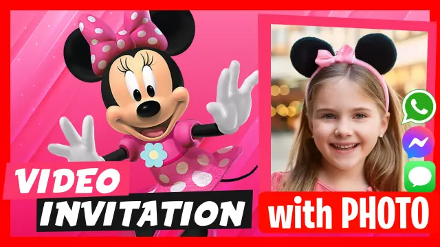 Editable Minnie Video Invitation
