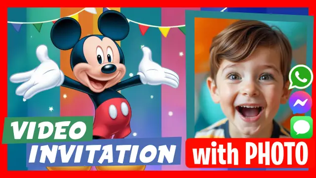 Editable Mickey Video Invitation
