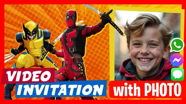 Editable Deadpool and Wolverine Video Invitation