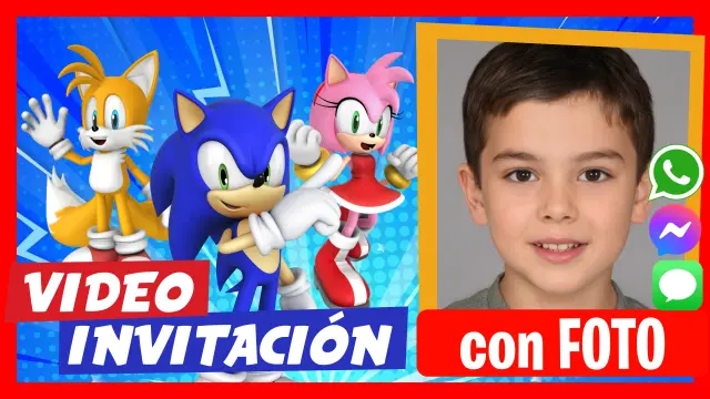 Video Invitación Editable de Sonic