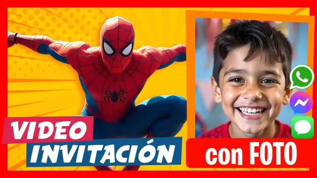 Video Invitación Editable de Spiderman Hombre Araña