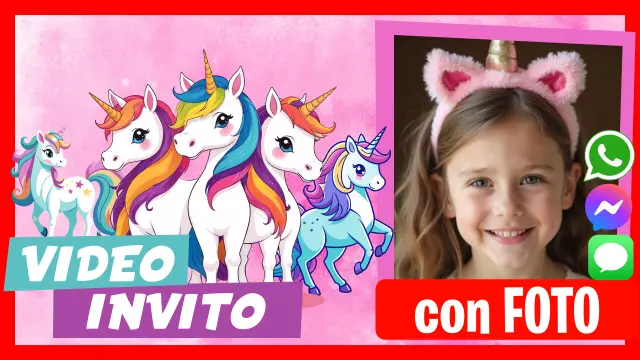 Video Invito Modificabile Unicorno