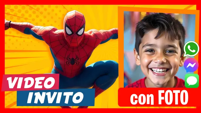 Video Invito Modificabile Spider-Man Uomo Ragno