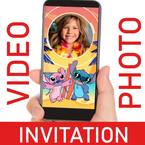 Stitch and Angel Video Invitation for Birthdays