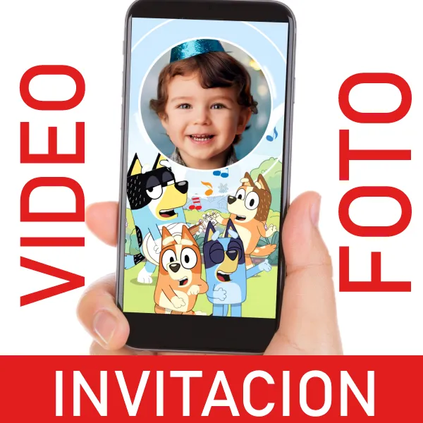 Video Invitación Bluey y Bingo para Cumpleaños