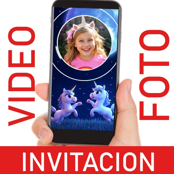Video Invitación Unicornio para Cumpleaños