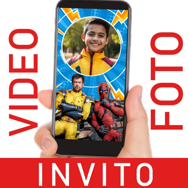 Deadpool e Wolverine Video Invito per Compleanni